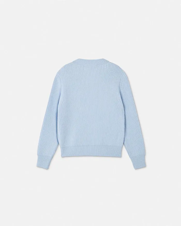 1978 ReEdition Logo Kids Sweater Light Blue Children Versace Clothing