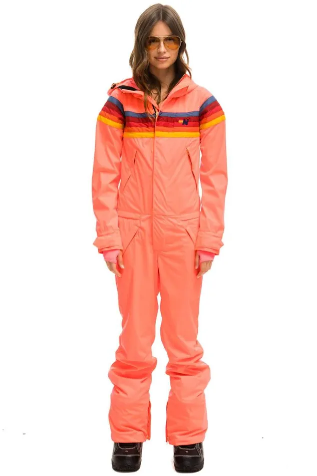 3 Layer Powder Suit 8211 Neon Flamingo Women Aviator Nation Powder Suits