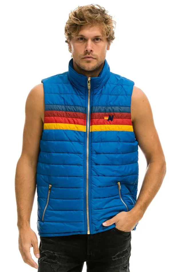 4 Stripe Vest 8211 Snorkel Blue Men Aviator Nation Vests
