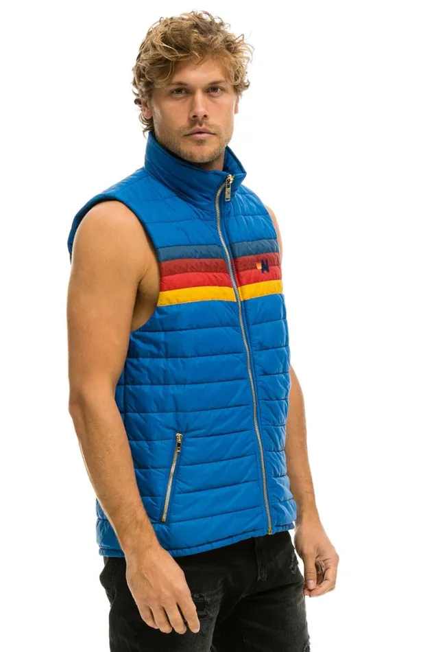 4 Stripe Vest 8211 Snorkel Blue Men Aviator Nation Vests