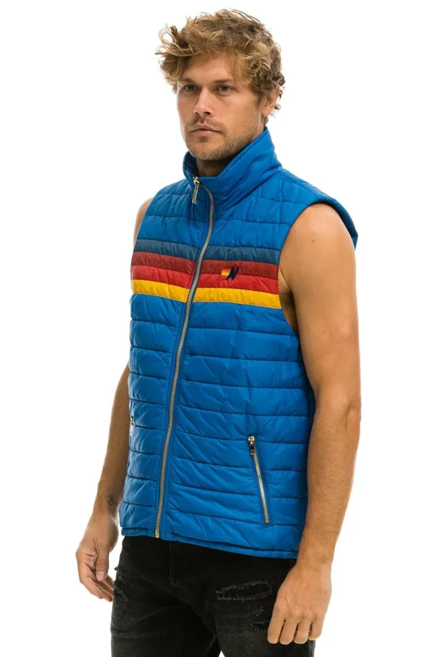 4 Stripe Vest 8211 Snorkel Blue Men Aviator Nation Vests