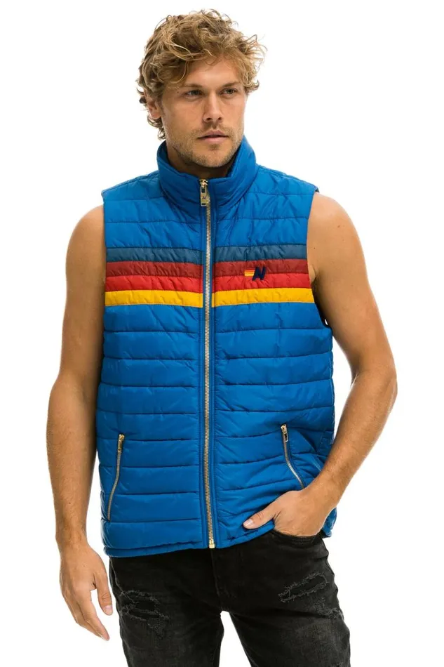 4 Stripe Vest 8211 Snorkel Blue Men Aviator Nation Vests