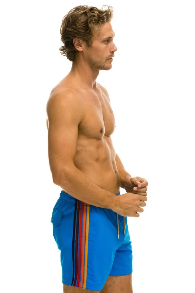 5 Stripe Flex Shorts 8211 Parrot Blue Men Aviator Nation Shorts