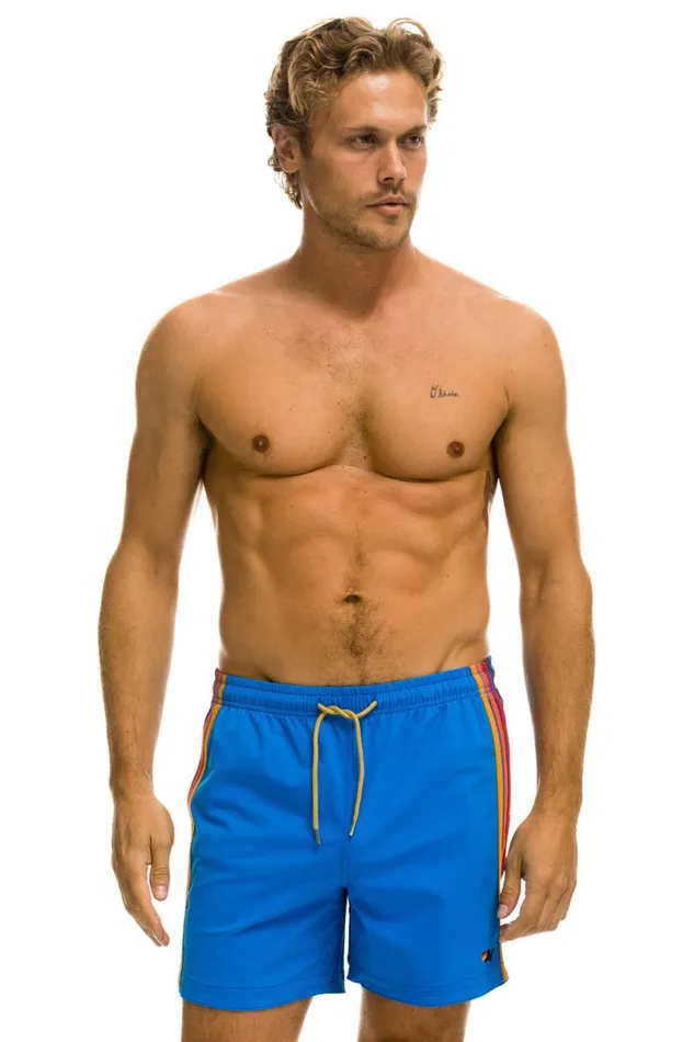 5 Stripe Flex Shorts 8211 Parrot Blue Men Aviator Nation Shorts