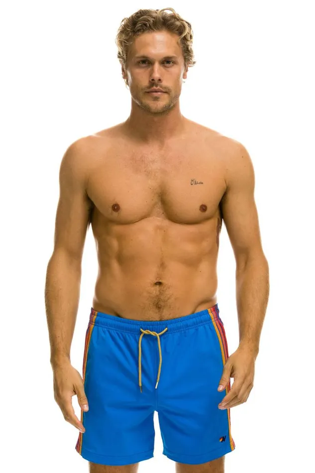 5 Stripe Flex Shorts 8211 Parrot Blue Men Aviator Nation Shorts