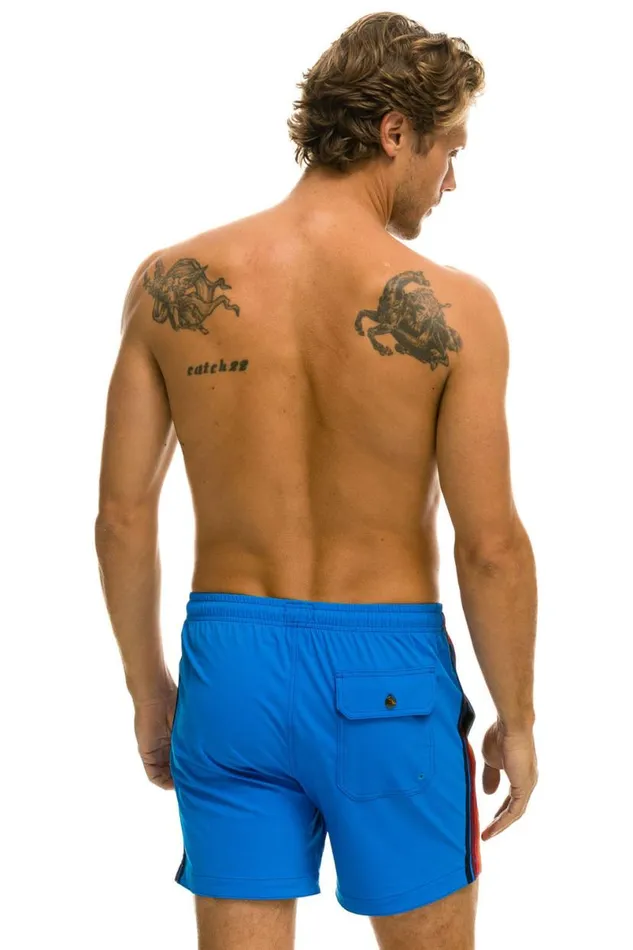 5 Stripe Flex Shorts 8211 Parrot Blue Men Aviator Nation Shorts
