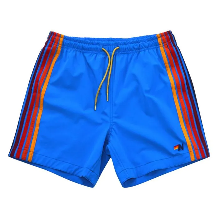 5 Stripe Flex Shorts 8211 Parrot Blue Men Aviator Nation Shorts
