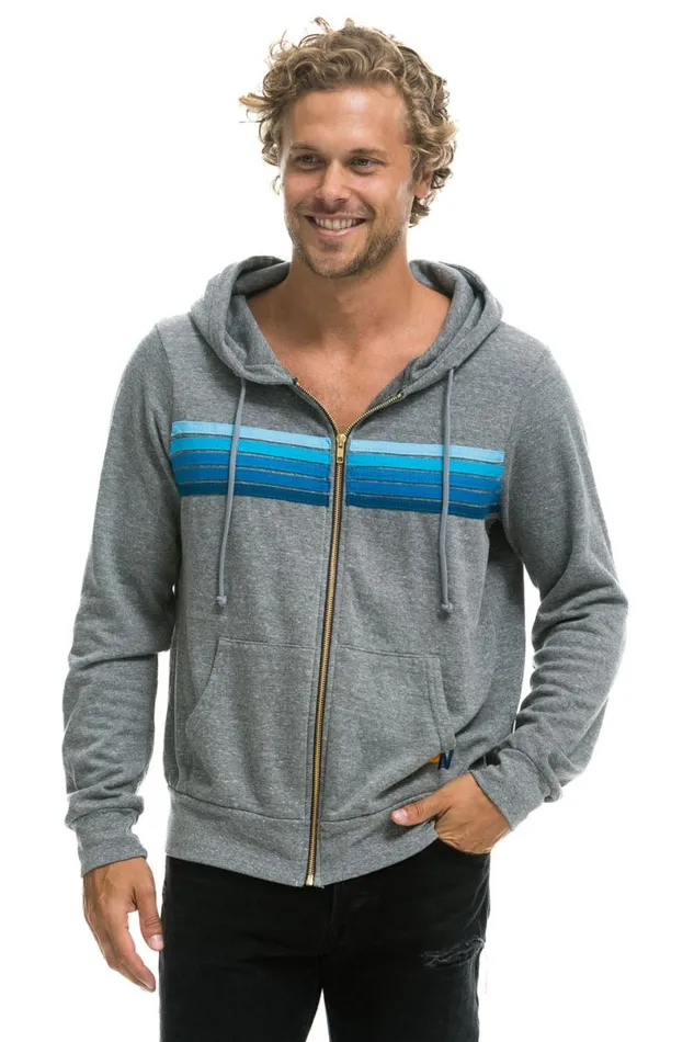 5 Stripe Hoodie 8211 Heather Grey Blue WomenMen Aviator Nation Hoodies