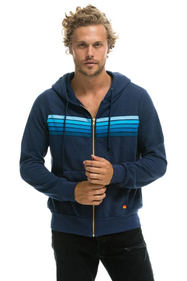 5 Stripe Hoodie 8211 Navy Blue WomenMen Aviator Nation Hoodies