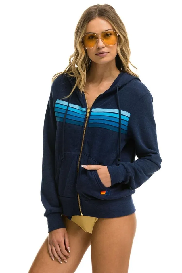 5 Stripe Hoodie 8211 Navy Blue WomenMen Aviator Nation Hoodies