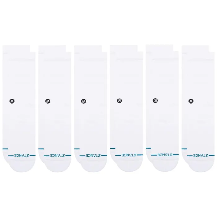 6 Pack Crew Socks White MenWomen Stance Crew