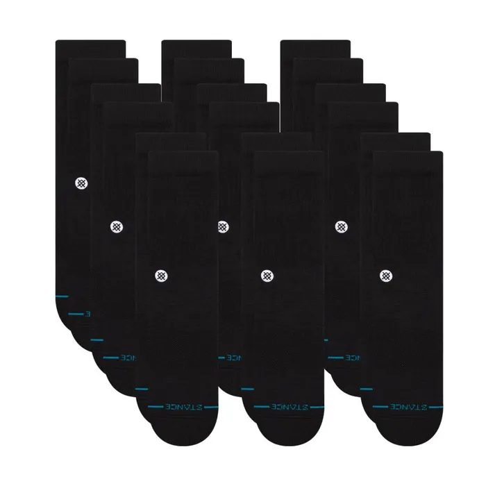 9 Pack Crew Socks Black MenWomen Stance Crew