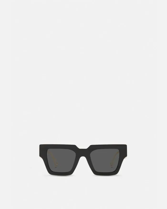 90s Vintage Logo Sunglasses Blackgold WomenMen Versace Sunglasses