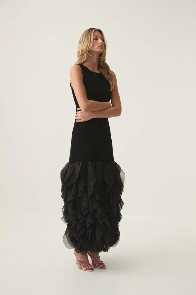 Aje Dresses Elations Knit Maxi Dress Black 8211 Women Aje Dresses Elations Knit Maxi Dress Black 8211 Women