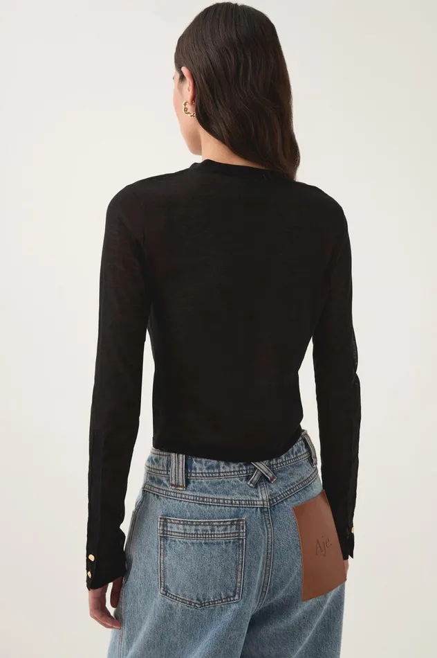 Aje Knitwear and Jumpers Sura Knit Cardigan Black 8211 Women Aje Knitwear and Jumpers Sura Knit Cardigan Black 8211 Women