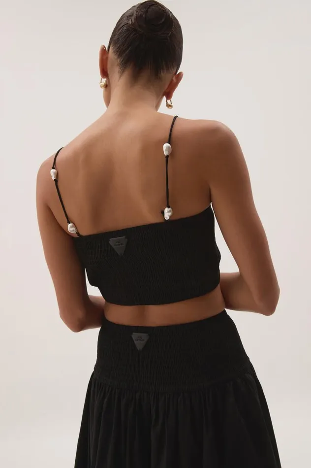 Aje Matching Sets Marley Bandeau Crop Black 8211 Women Aje Matching Sets Marley Bandeau Crop Black 8211 Women