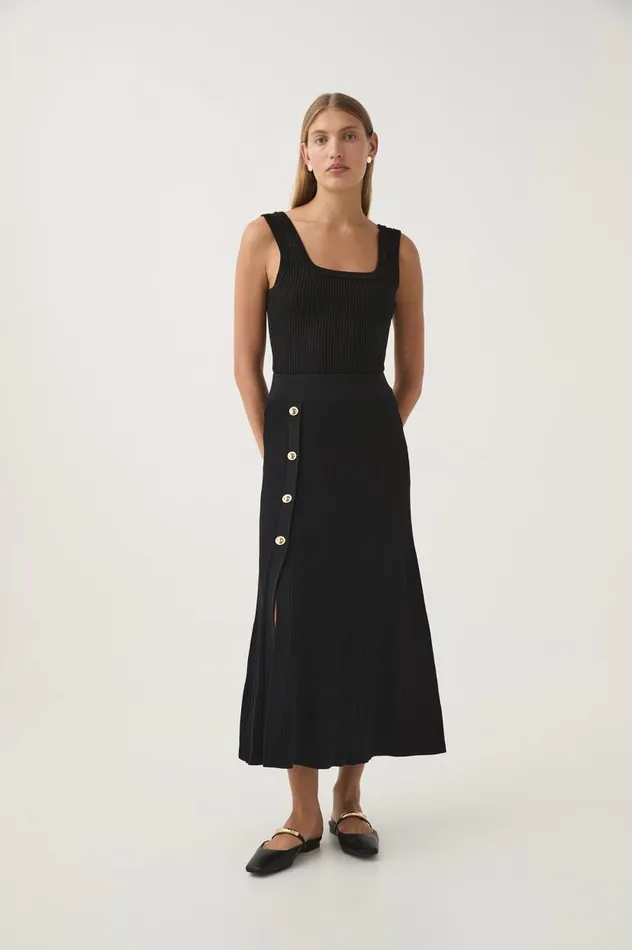 Aje Skirts Rossana Knit Midi Skirt Black 8211 Women