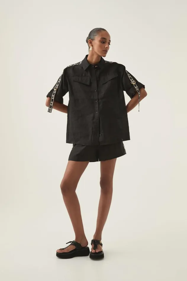 Aje Tops Imogen Logo Shirt Black 8211 Women