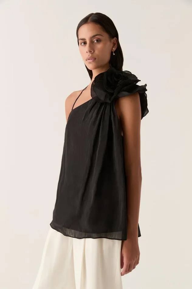 Aje Tops Quintessa Flower Top Black 8211 Women