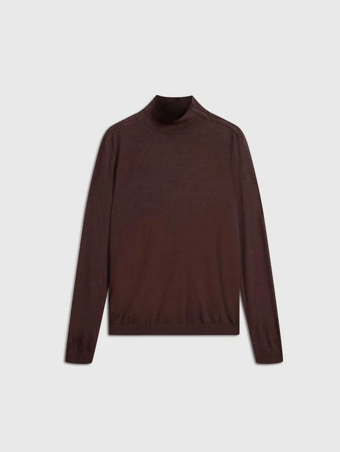 ALONTE MOCK NECK Chocolate Men John Varvatos Sweaters