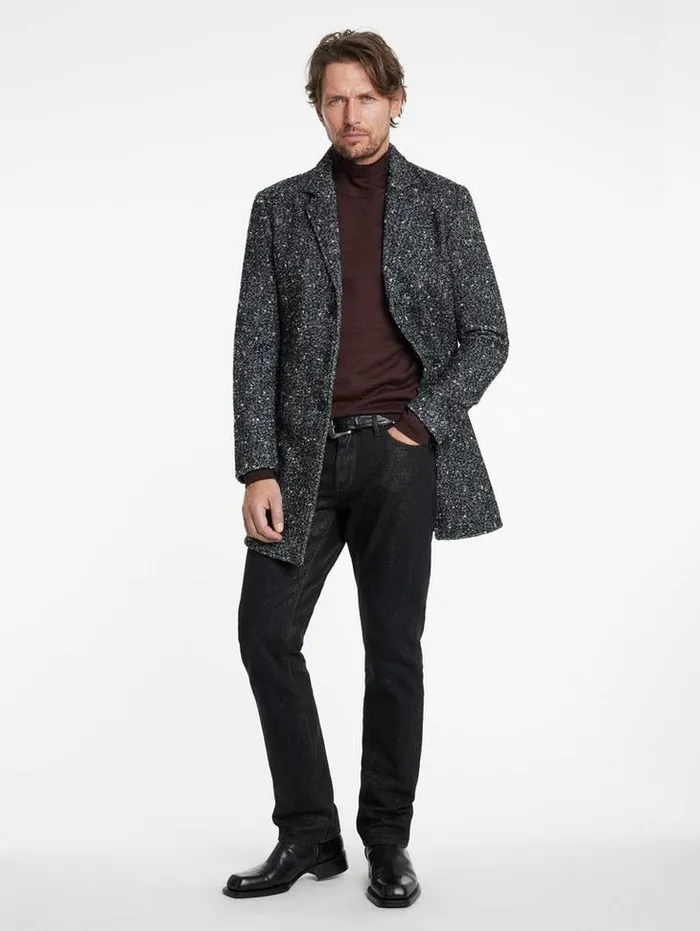 ALONTE MOCK NECK Chocolate Men John Varvatos Sweaters