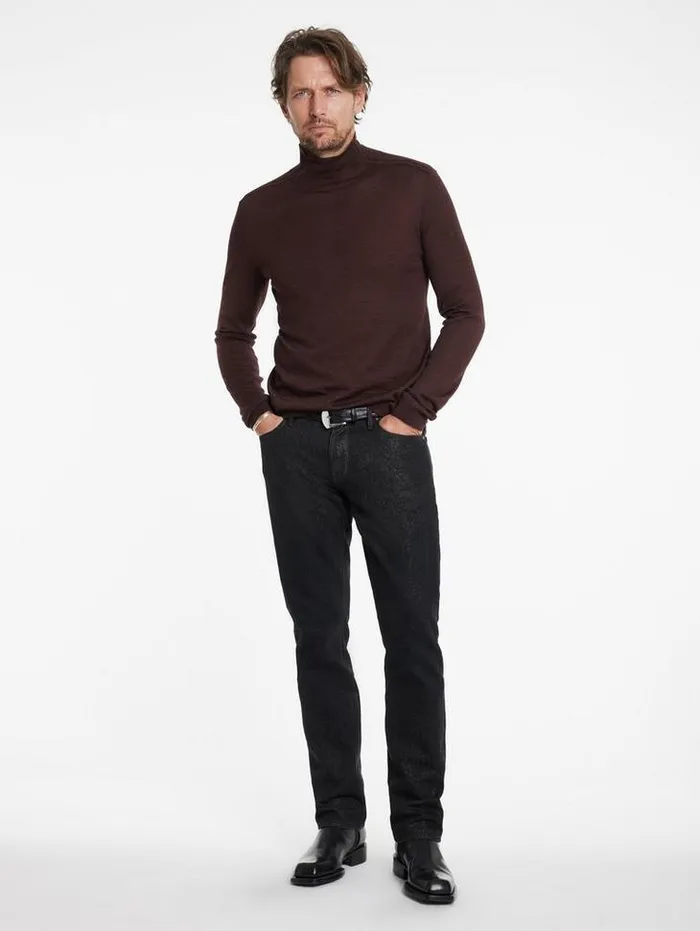 ALONTE MOCK NECK Chocolate Men John Varvatos Sweaters