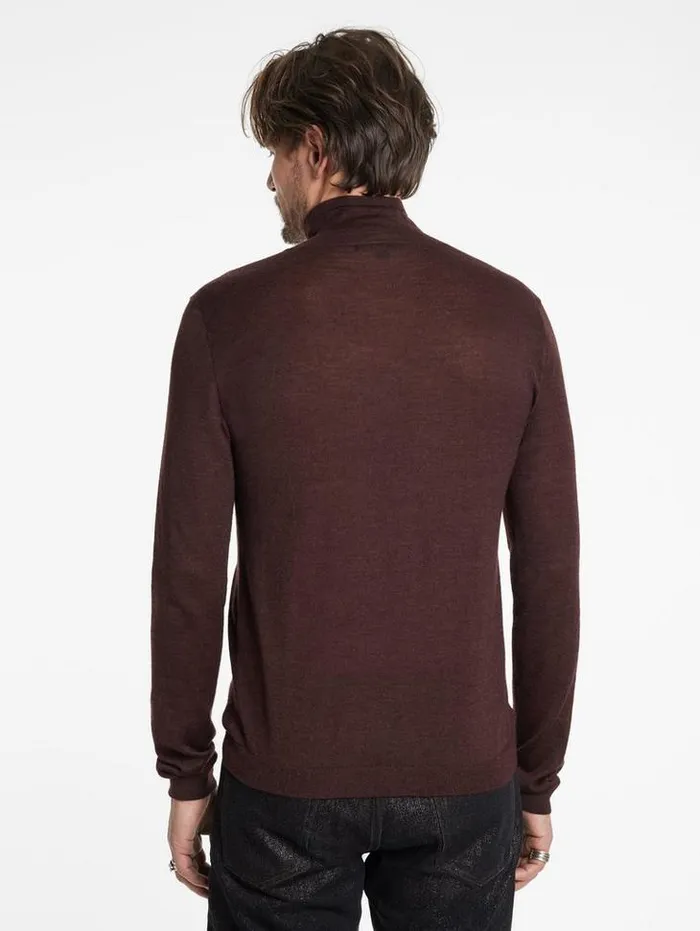 ALONTE MOCK NECK Chocolate Men John Varvatos Sweaters
