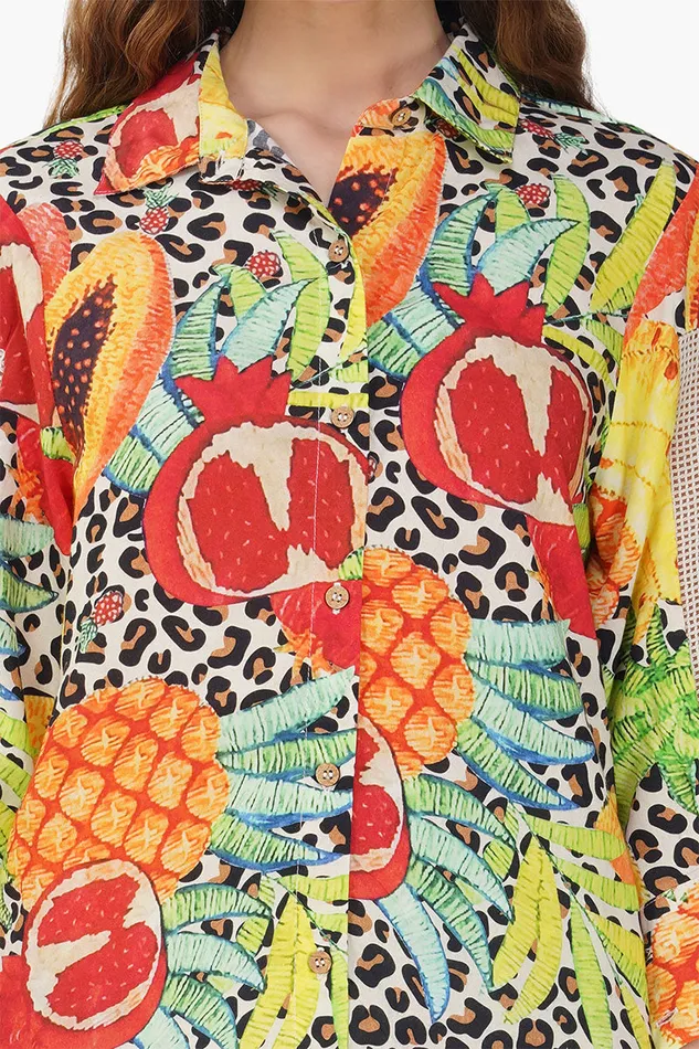 America and Beyond Tops Women Fruit Punch Printed Shirt