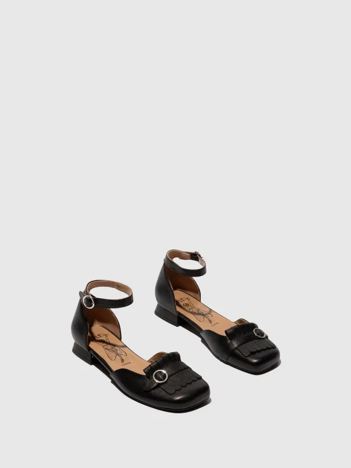 Ankle Strap Sandals CLAI269FLY BLACK Women Fly London Sandals