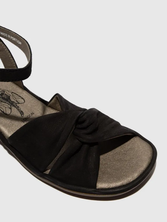 Ankle Strap Sandals EZEN570FLY BLACK Women Fly London Sandals