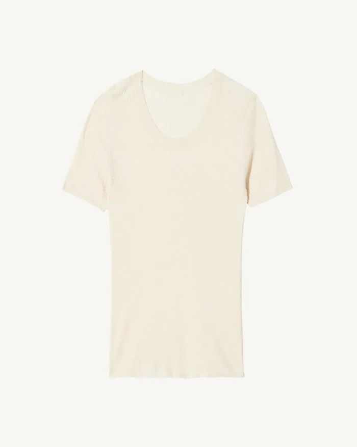 ARACELI SILK KNIT TEE Black Women Nili Lotan Tops