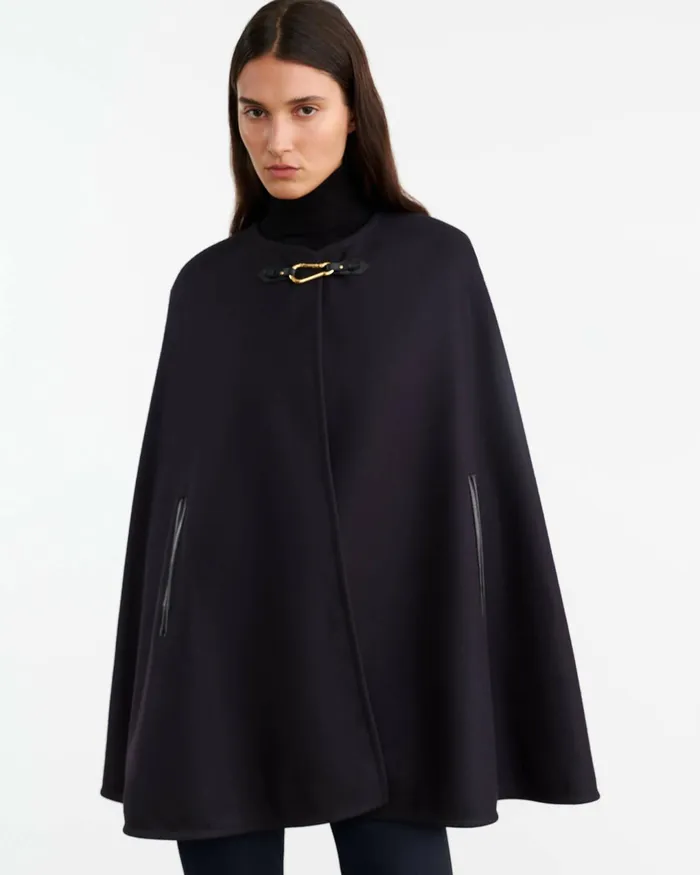 ARIANNA CAPE Dark Navy Women Nili Lotan Coats and Outerwear