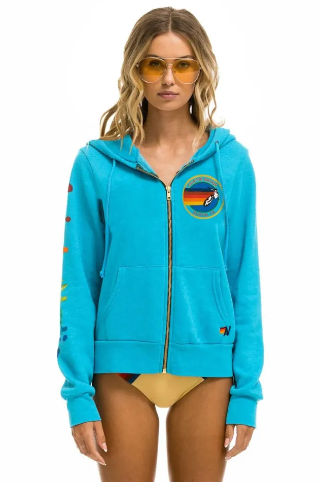 Austin Hoodie 8211 Neon Blue WomenMen Aviator Nation Hoodies