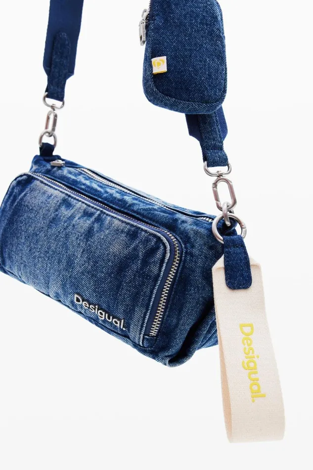 Bags Women Desigual Small Denim Crossbody Bag Blue
