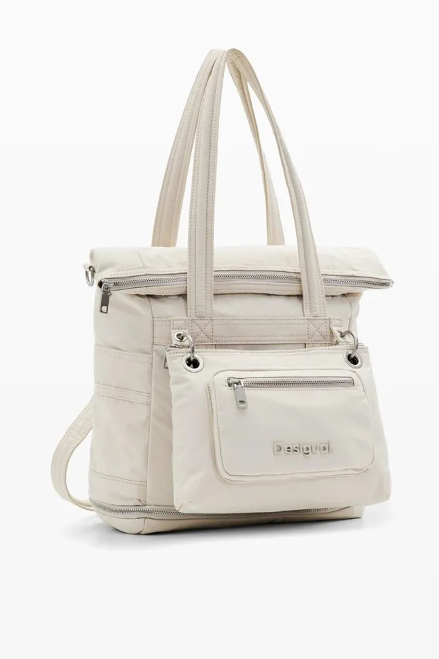Bags Women Desigual XL Multiposition Voyager Backpack White