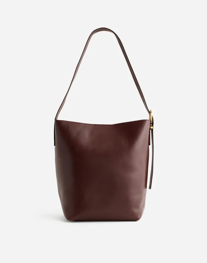 Bags Women Madewell The Essential Medium Bucket Tote Chocolate Raisin