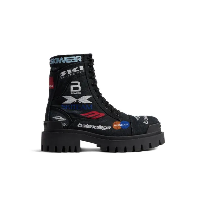 Balenciaga Boots and Derbies Men Men039s Combat Strike 20mm Boot In Black Black Balenciaga Boots and Derbies Men Men039s Combat Strike 20mm Boot In Black Black