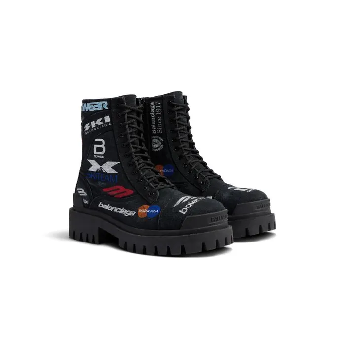 Balenciaga Boots and Derbies Men Men039s Combat Strike 20mm Boot In Black Black Balenciaga Boots and Derbies Men Men039s Combat Strike 20mm Boot In Black Black