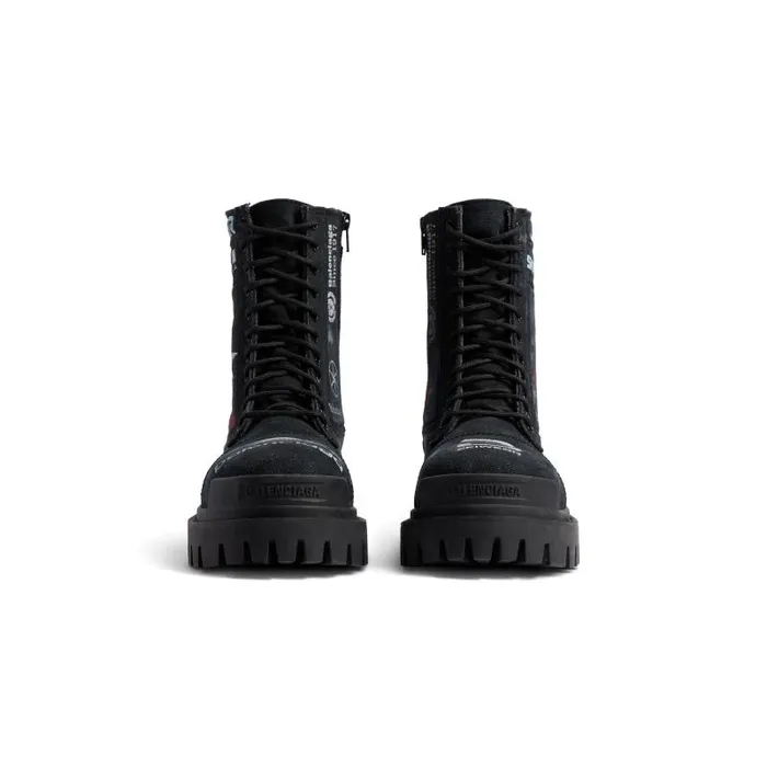 Balenciaga Boots and Derbies Men Men039s Combat Strike 20mm Boot In Black Black Balenciaga Boots and Derbies Men Men039s Combat Strike 20mm Boot In Black Black