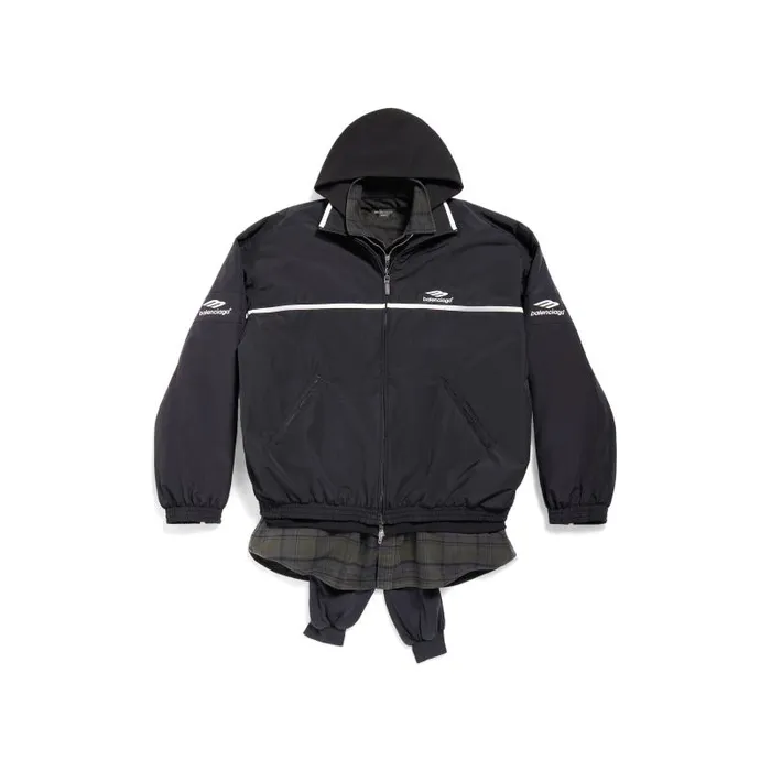 Balenciaga Coats and Jackets Men Men039s 3b Sports Icon Layered Tracksuit Jacket In Black Black Balenciaga Coats and Jackets Men Men039s 3b Sports Icon Layered Tracksuit Jacket In Black Black