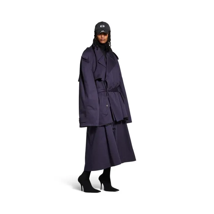 Balenciaga Coats and Jackets Women Women039s Cropped Trench In Dark Navy Dark Navy