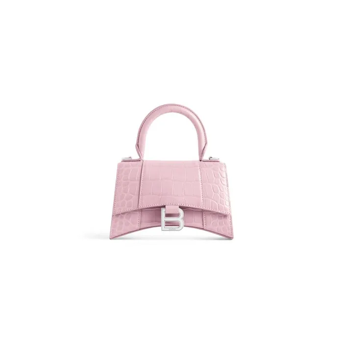 Balenciaga Handbags Women Women039s Hourglass Xs Handbag Crocodile Embossed In Pink Pink Balenciaga Handbags Women Women039s Hourglass Xs Handbag Crocodile Embossed In Pink Pink