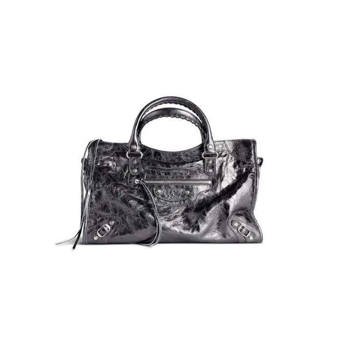 Balenciaga Handbags Women Women039s Le City Medium Bag Metallized In Steel Grey Steel Grey Balenciaga Handbags Women Women039s Le City Medium Bag Metallized In Steel Grey Steel Grey