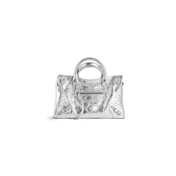 Balenciaga Handbags Women Women039s Le City Small Bag Metallized In Silver Silver Balenciaga Handbags Women Women039s Le City Small Bag Metallized In Silver Silver