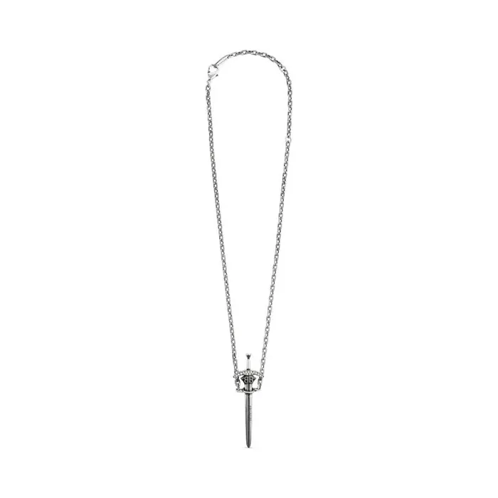 Balenciaga Jewelry WomenMen Goth Sword Necklace In Antique Silver Antique Silver Balenciaga Jewelry WomenMen Goth Sword Necklace In Antique Silver Antique Silver