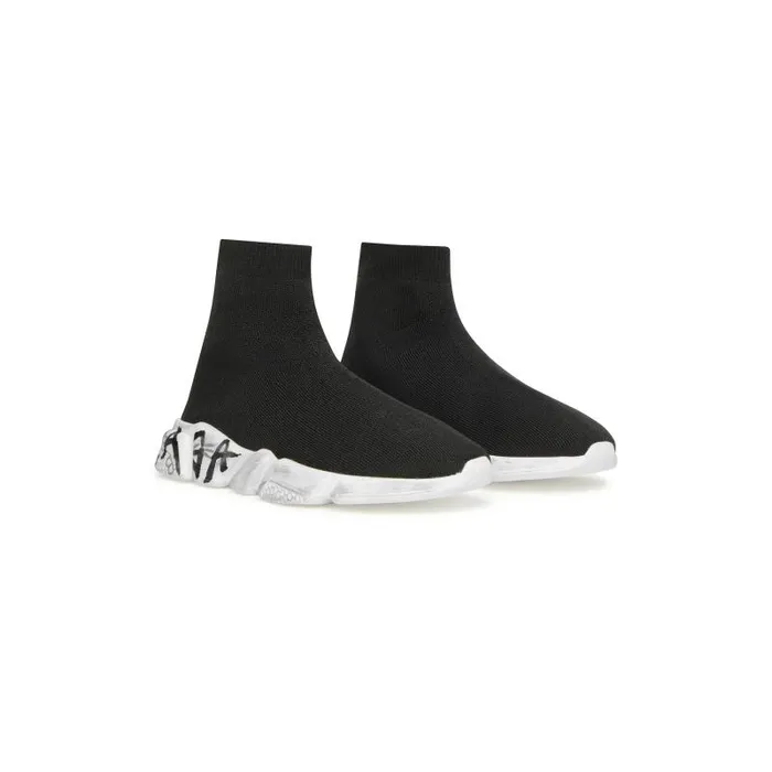 Balenciaga Kids WomenMen Kids 8211 Speed Graffiti Recycled Knit Sneaker In Black Black Balenciaga Kids WomenMen Kids 8211 Speed Graffiti Recycled Knit Sneaker In Black Black