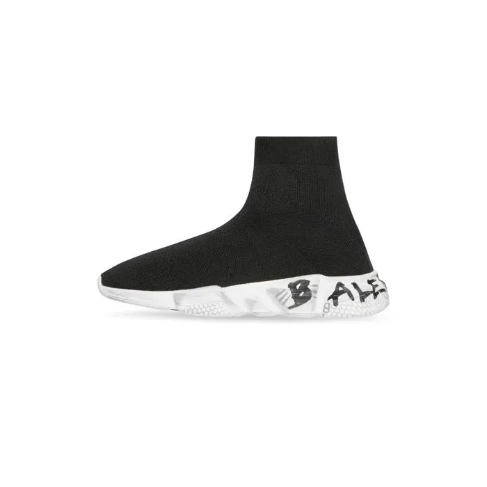 Balenciaga Kids WomenMen Kids 8211 Speed Graffiti Recycled Knit Sneaker In Black Black Balenciaga Kids WomenMen Kids 8211 Speed Graffiti Recycled Knit Sneaker In Black Black