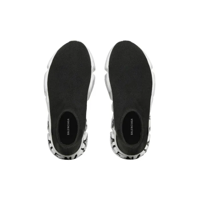 Balenciaga Kids WomenMen Kids 8211 Speed Graffiti Recycled Knit Sneaker In Black Black Balenciaga Kids WomenMen Kids 8211 Speed Graffiti Recycled Knit Sneaker In Black Black