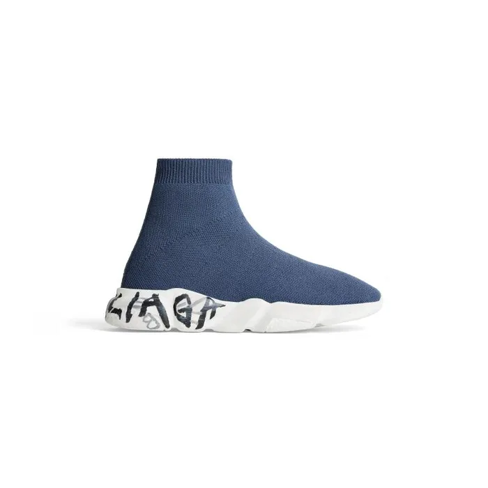 Balenciaga Kids WomenMen Kids 8211 Speed Graffiti Recycled Knit Sneaker In Dark Blue Dark Blue Balenciaga Kids WomenMen Kids 8211 Speed Graffiti Recycled Knit Sneaker In Dark Blue Dark Blue