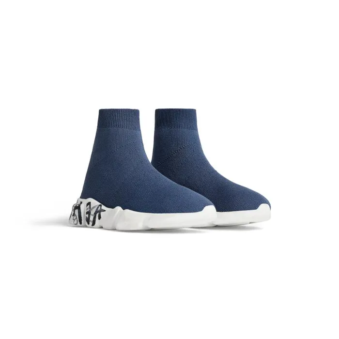 Balenciaga Kids WomenMen Kids 8211 Speed Graffiti Recycled Knit Sneaker In Dark Blue Dark Blue Balenciaga Kids WomenMen Kids 8211 Speed Graffiti Recycled Knit Sneaker In Dark Blue Dark Blue